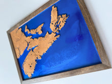 Load image into Gallery viewer, Nova Scotia wooden map / Canada engraved map with epoxy resin / Handmade wall decor
