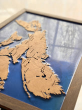 Load image into Gallery viewer, Nova Scotia wooden map / Canada engraved map with epoxy resin / Handmade wall decor
