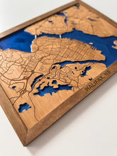 Load image into Gallery viewer, Halifax wooden map / Canada engraved map with epoxy resin / Handmade wall decor / 40x29 cm
