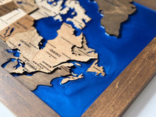 Load image into Gallery viewer, Handcrafted Wooden Canada Map with Epoxy Resin Finish - Unique Wall Decor Piece / 48x37 cm
